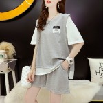 512# short-sleeved shorts sports suit for women 2023 new summer Korean version loose fashion casual two-piece set