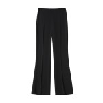 Spot 2023 new summer ice silk suit pants high-waisted narrow version straight casual wide-leg pants micro-flared floor-length pants for women