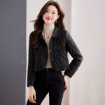 Retro velvet warm short leather jacket for women winter new small versatile motorcycle leather jacket fox fur