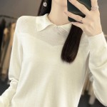 Beautiful hanging clothes, women's sweaters, bottoming shirts, fashionable contrasting colors, soft, gentle, stretchy, sweet and cool Korean version homemade