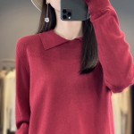 Beautiful hanging clothes, women's sweaters, bottoming shirts, fashionable contrasting colors, soft, gentle, stretchy, sweet and cool Korean version homemade