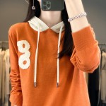 Beautiful clothes, women's sweaters, bottoming shirts, very elastic, fashionable, soft, Korean style, drapey, contrasting colors, sweet and cool, homemade