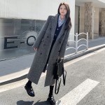 New autumn and winter long Hepburn style suit cashmere coat double-sided woolen coat woolen coat for women