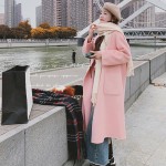 Wind buckle [winter shipment] pink small fresh woolen jacket 199-6799-P185-K268